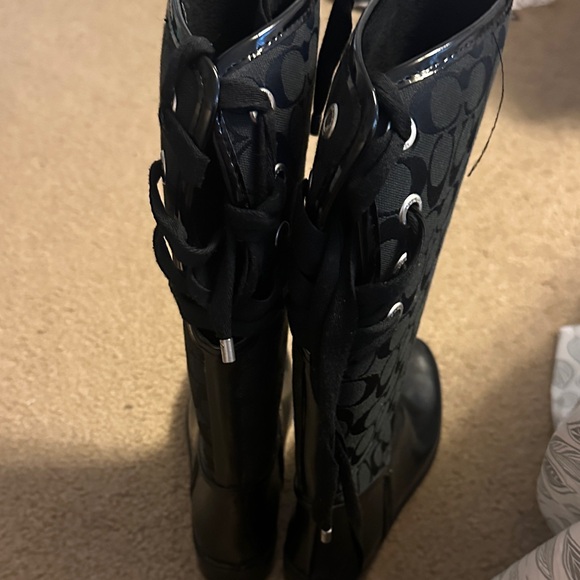 Coach Black Women's rain Boots - Picture 2 of 3